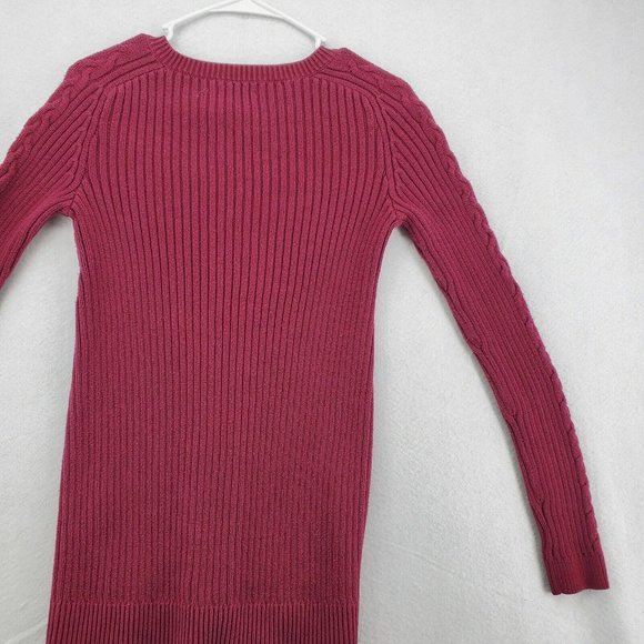 NAUTICA Sweater Women's Long Sleeve Round Neck Tight Knit Red Small - Picture 11 of 12